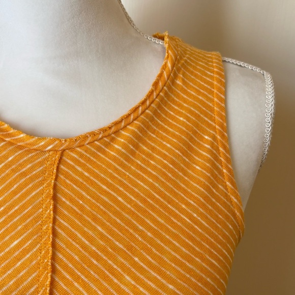 Sundance 100% Linen Yellow Striped Tank Top Blouse Women’s Small - Picture 3 of 9